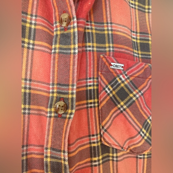 Obey flannel button up shirt XS - Picture 6 of 9